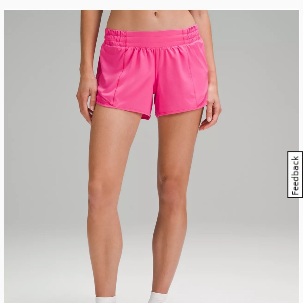Pink lululemon running shorts